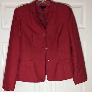 Ann Taylor- 100 Percent Silk Blazer- Red- Size 8